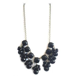 Black bead statement necklace